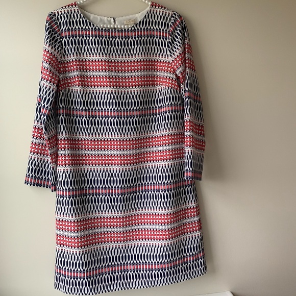 J. Crew Long Sleeve Patterned Shift Dress 0 - Picture 3 of 7